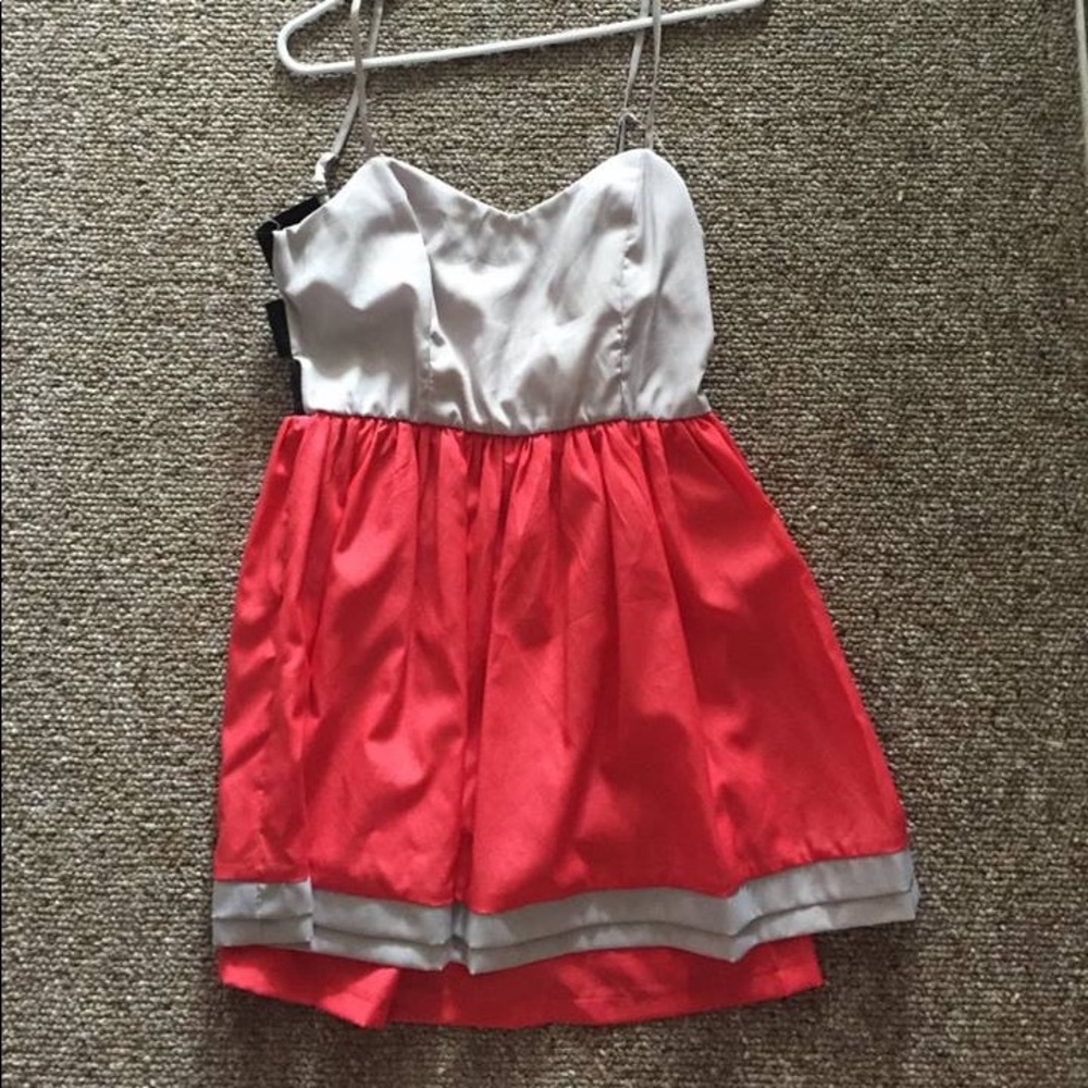 Small red & grey party dress